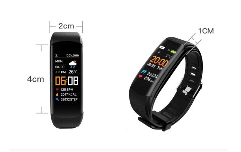 Smartwatch GIEWONT Czarno Czerwony 2 Paski GW200-1