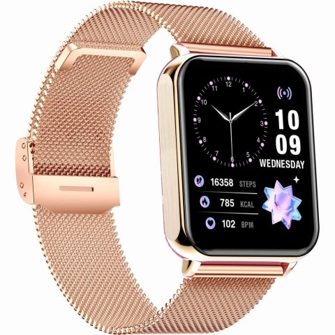 Smartwatch Gravity Różowe Złoto Fioletowy 2 Paski GT17-3