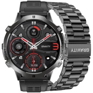 Smartwatch Gravity Czarny Pasek + Bransoleta GT42-1