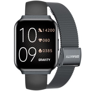 Smartwatch Gravity Czarny Pasek + Bransoleta GT44-5