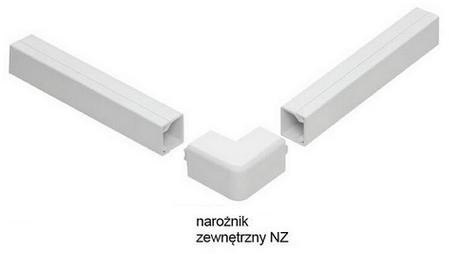 Osprzęt do listew elektroinstalacyjnych, narożnik zewnętrzny BIAŁY NZ 90x60 (1szt.)