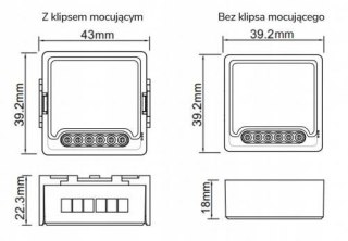 Moduł OXT mini przekaźnik 4 obwody WiFi TUYA T224