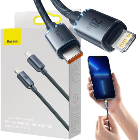 KABEL USB-C / Lightning iPhone Baseus Crystal CAJY000201 1.2m 20W OPLOT PREMIUM