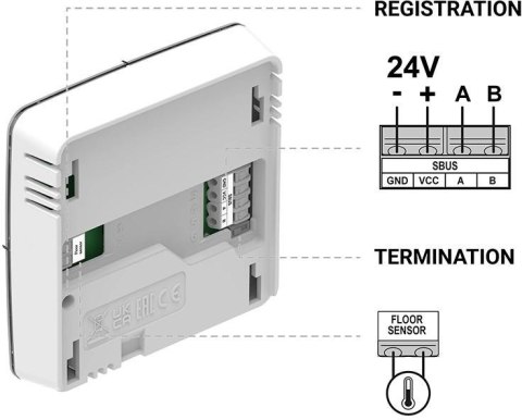 Przewodowy regulator pokojowy sinum czarny R-S1 Tech Sterowniki