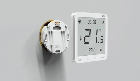 Przewodowy dwustanowy regulator pokojowy podtynkowy biały ST-297z v3 Tech sterowniki