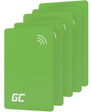 ZESTAW 5 KART DOSTĘPU NFC DO STACJI ŁADOWANIA EV Greencell HabuDen EVGCAKNFC5