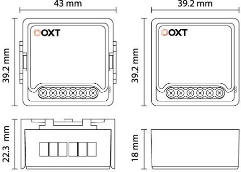 Moduł OXT mini sterownik 2 rolety WiFi TUYA T228
