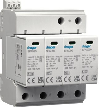 HAGER SPD Ogr. przepięć T1+T2 MOV 4P SPA931
