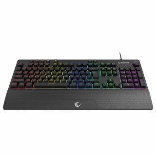Klawiatura przewodowa Rampage Simula RGB Makro czarna z podstawką