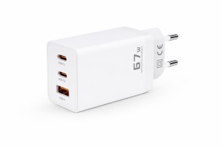 Ładowarka sieciowa Voltage GaN Charger 67W PD 3.0 QC 3.0 USB-A 2x USB-C biała