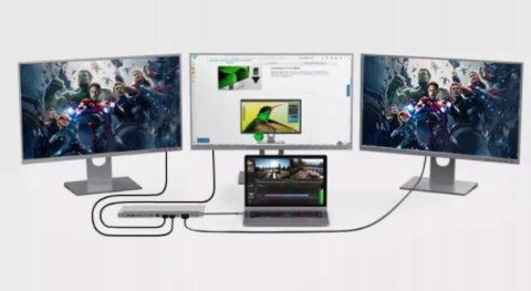 HUB ADAPTER USB-C 12w1 Stacja Dokująca 2x HDMI 4K ETHERNET RJ45 USB 3.0 BYL-2211