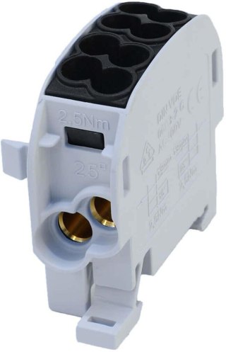 Blok rozdzielczy odgałęźny SCB 25 Al/Cu 80110 SIMBLOCK, czarny 81501007
