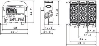 Blok rozdzielczy odgałęźny SCB 25 Al/Cu 80110 SIMBLOCK, czarny 81501007