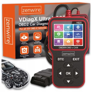 Interfejs Tester Skaner Diagnostyczny OBD2 ELM327 CAN Zenwire V620