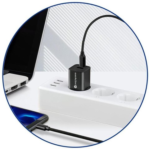 KABEL USB-C / USB-C everActive CBB-1PD3 100cm PD 60W 3A