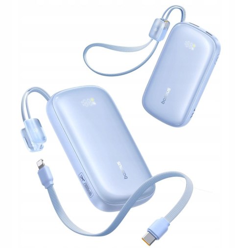 Powerbank Baseus EnerFill FC21 20000 mAh 22,5 W USB-A USB-C niebieski z odłączanym kablem Lightning
