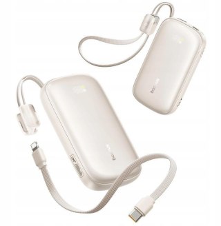 Powerbank Baseus EnerFill FC21 20000 mAh 22,5 W USB-A USB-C srebrny z odłączanym kablem Lightning