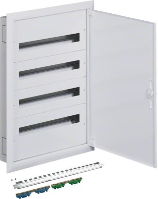 Rozdzielnica podtynkowa z zaciskami PE/N 4R/96M (4x24) I kl. IP40 Hager FW424FT