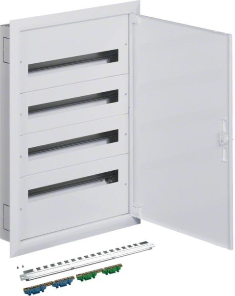 Rozdzielnica podtynkowa z zaciskami PE/N 4R/96M (4x24) I kl. IP40 Hager FW424FT