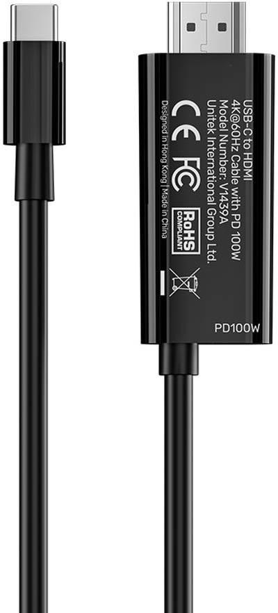 Unitek Kabel USB-C do HDMI 4K@60Hz z portem USB-C PD 100W