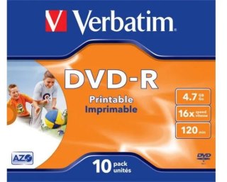 Płyty DVD-R Verbatim AZO Printable jewel box (10szt)