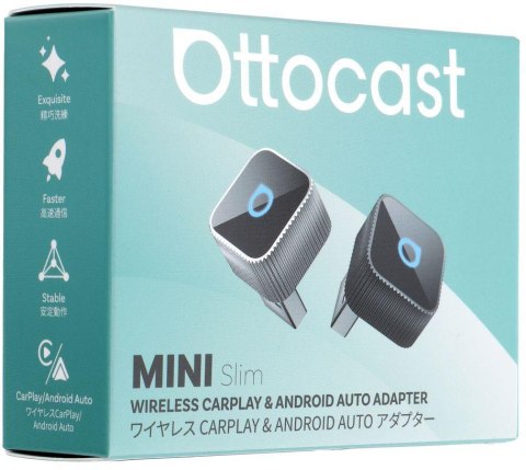 Bezprzewodowy adapter samochodowy Ottocast Mini Cube T2 Bluetooth Wi-Fi CarPlay Android Auto