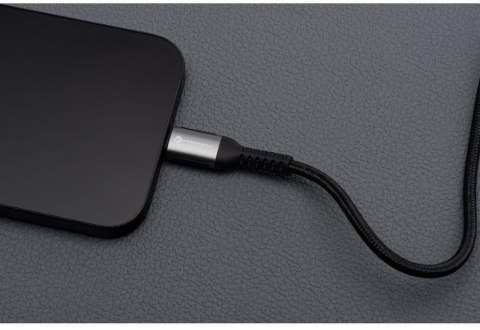 KABEL USB-C / USB-C Forcell F-Energy Cafule 120 cm 240 W 5A PD QC 4.0 CZARNY W OPLOCIE