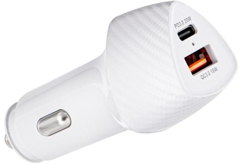 ŁADOWARKA SAMOCHODOWA Forcell Carbon CC50-1A1C 38 W 1x USB-C 1x USB-A PD 3.0 QC 3.0 BIAŁA