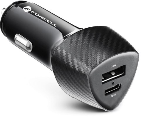 ŁADOWARKA SAMOCHODOWA Forcell Carbon CC50-1A1C 38 W 1x USB-C 1x USB-A PD 3.0 QC 3.0 CZARNA
