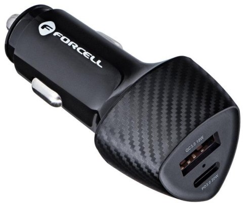 ŁADOWARKA SAMOCHODOWA Forcell Carbon CC50-1A1C 38 W 1x USB-C 1x USB-A PD 3.0 QC 3.0 CZARNA