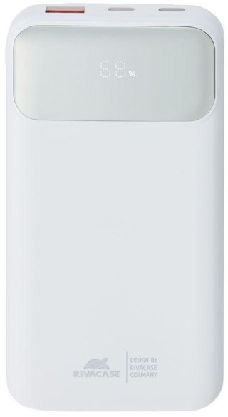 Powerbank Rivacase 10000mAh 22.5W PD 2x USB-C 1x USB-A VA2211 biały + kabel USB-C i Lightning