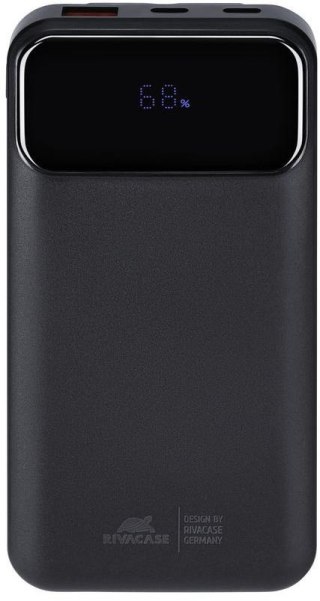 Powerbank Rivacase 10000mAh 22.5W PD 2x USB-C 1x USB-A VA2211 czarny + kabel USB-C i Lightning