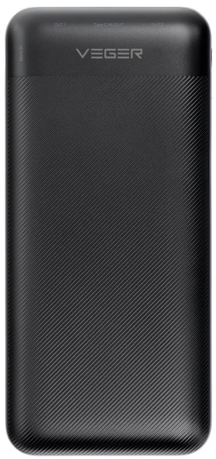 Powerbank Veger 20000 mAh 20 W PD QC 3.0 2x USB-A USB-C czarny