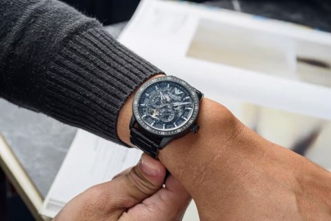 ZEGAREK MĘSKI EMPORIO ARMANI AR60054 - MARIO MECCANICO - AUTOMAT (zi056c)