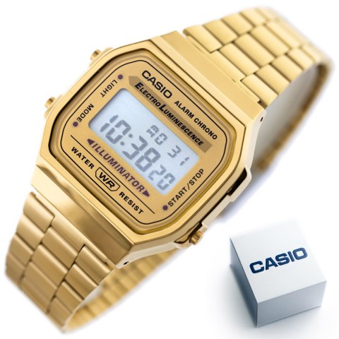 ZEGAREK UNISEX CASIO A168WG-9W (zd088b) - KLASYKA + BOX