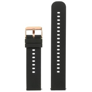 Pasek gumowy do zegarka U27 - czarny/rosegold - 20mm