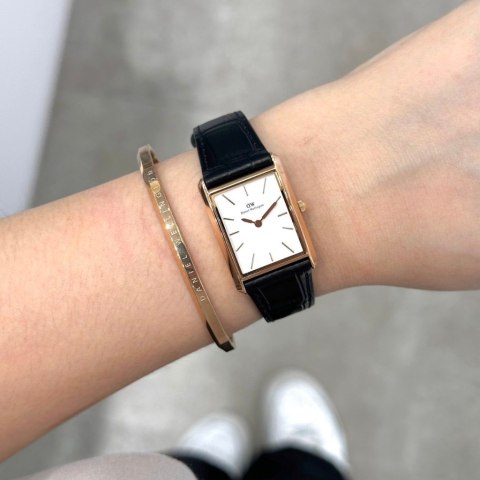 ZEGAREK DAMSKI DANIEL WELLINGTON Bound Black Crocodile Rose Gold 24mm DW00100698 + BOX