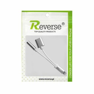 Adapter REVERSE iPhone/Jack 3.5mm + iPhone biały