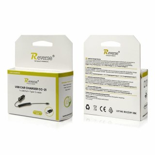 Ładowarka samochodowa REVERSE CC-21 1xUSB + kabel Typ C 2.1A czarny