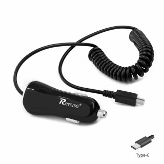 Ładowarka samochodowa REVERSE CC-21 1xUSB + kabel Typ C 2.1A czarny