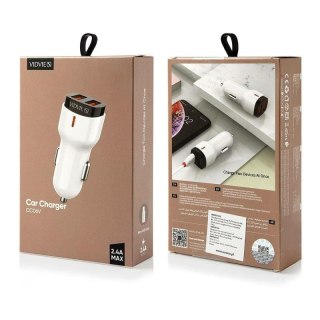 Ładowarka samochodowa VIDVIE S-CC06 2xUSB 2.4A biały