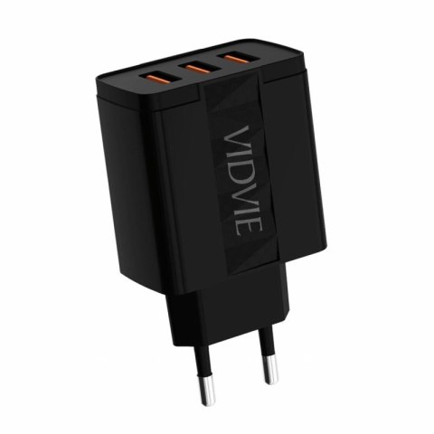 Ładowarka sieciowa VIDVIE PLE231 3xUSB + kabel Micro 2,4 A czarny