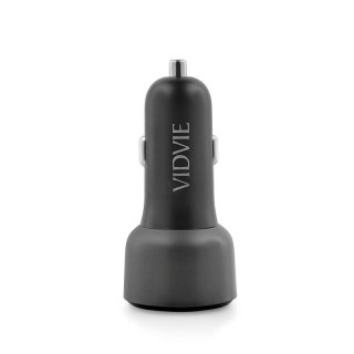 Ładowarka samochodowa VIDVIE CC521C 1xUSB + 1xType C USB 27W + Type-C 45 W szary