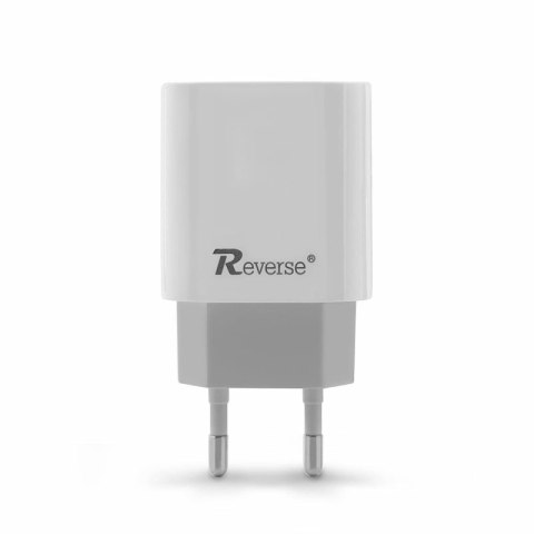 Ładowarka sieciowa REVERSE U58 1xType C + kabel Type C/iPhone 3A, 20W, Power Delivery biały