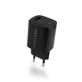 Ładowarka sieciowa VIDVIE PLE249 1xUSB + kabel Type C 3A 18W QC 3.0 czarny