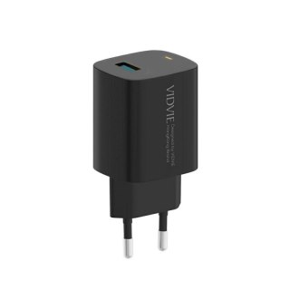 Ładowarka sieciowa VIDVIE PLE249 1xUSB + kabel Type C 3A 18W QC 3.0 czarny