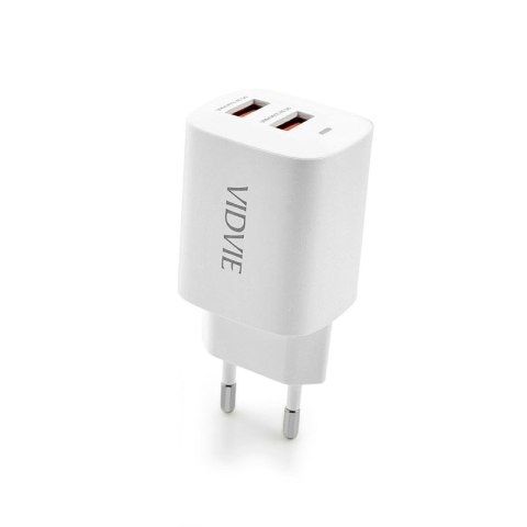Ładowarka sieciowa VIDVIE PLE250 2xUSB 2.4A biały