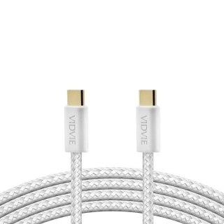Kabel VIDVIE CB4011 Type C/Type C 5A 100W, 2m biały
