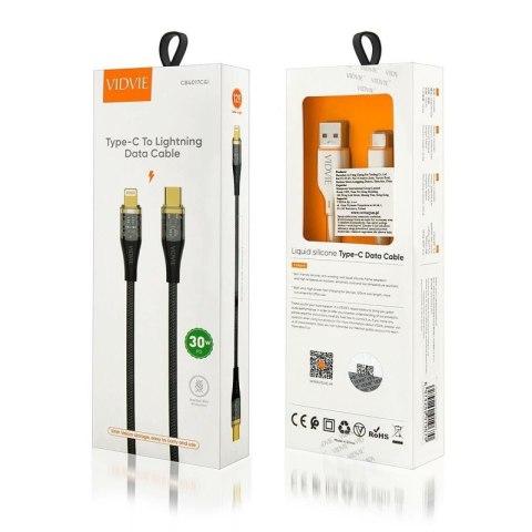 Kabel VIDVIE CB4017 Type C/iPhone PD 30W, 1.2m czarny