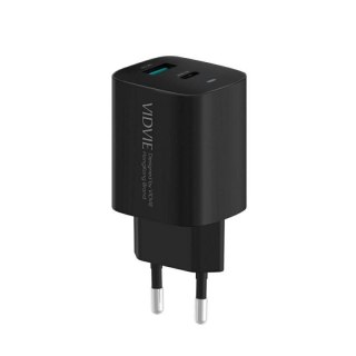Ładowarka sieciowa VIDVIE PLE248 1xUSB + 1xType C 3A PD 20W czarny
